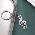 All-match Design Music Student Love Single Item Note Pendant Stainless Steel Key Ring