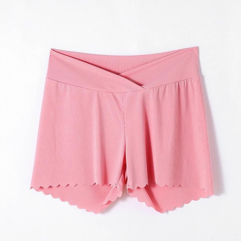 Pregnant Women's Safety Pants Summer Thin Low Waist Wide Leg Anti-exposure Shorts