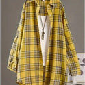 Plaid Shirt Women's Long Sleeve Casual Foreign Style Long Fashion Loose Shirt Jacket