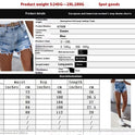 Ladies High Waist Ripped Washed Tassel Sexy Slim Fit Slimming Denim Shorts