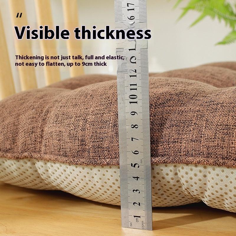 Cotton And Linen Chair Cushion Thickened Non-slip Corduroy Pearl