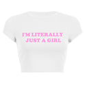 INS Personality Street Letter Print Short Midriff-baring Short-sleeved T-shirt