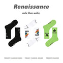 Renaissance Original Tube Socks Simple Letters Men