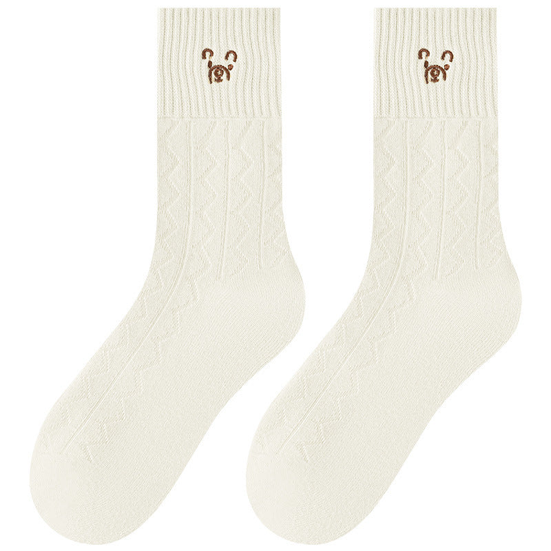 Thickened Terry-loop Hosiery Children's Cartoon Bear Tube Socks