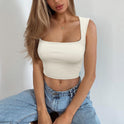 Seamless Square Collar Sleeveless Midriff-baring Fashion Camisole Yoga Stretch Top