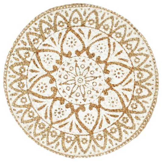 vidaXL Placemats 4 pcs White 38 cm Round Jute