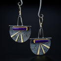 Europe And America Creative Lock-shaped Purple Opal Earrings