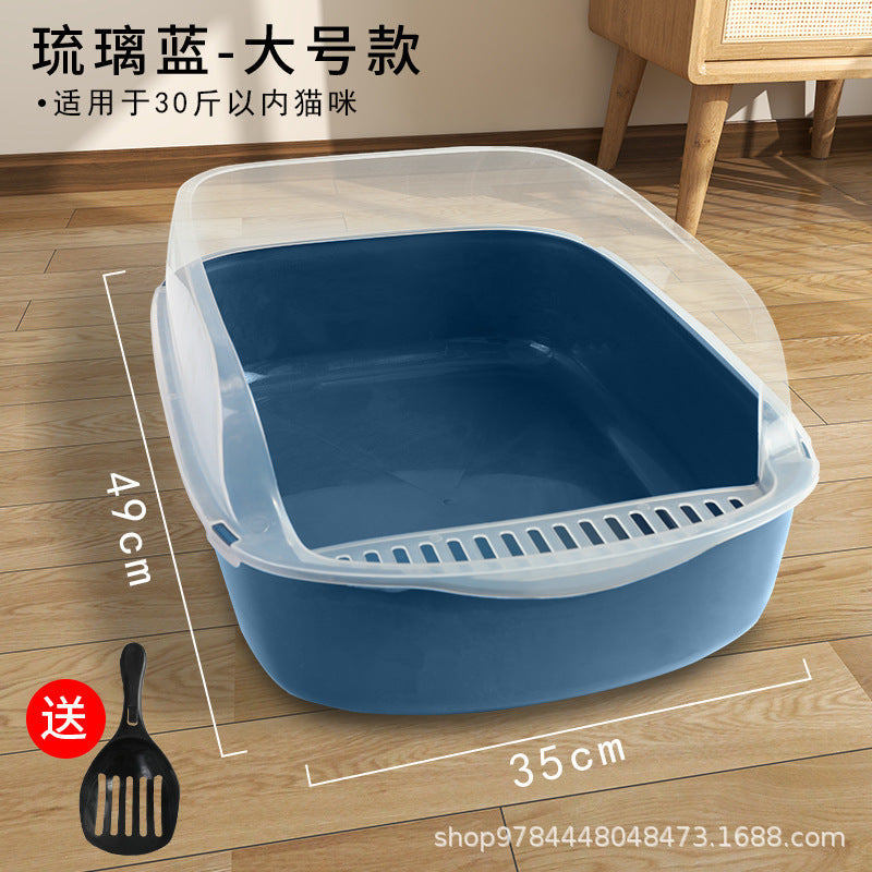 Semi-closed Anti-sand Litter Box