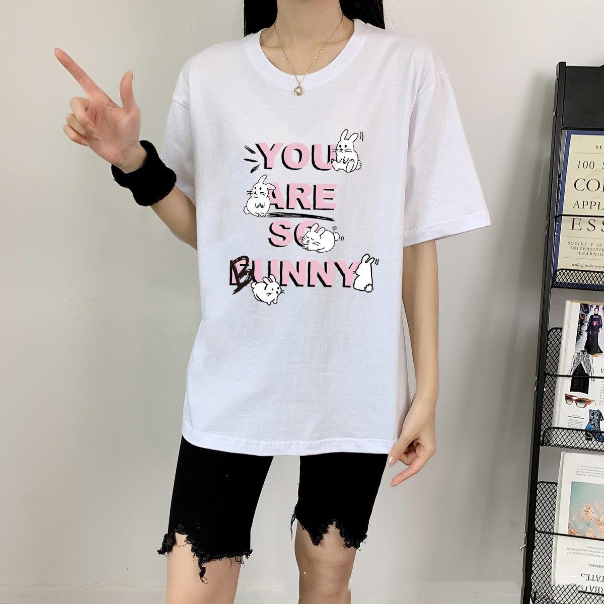 Rabbit Cotton Schoolgirl Short Sleeve Top