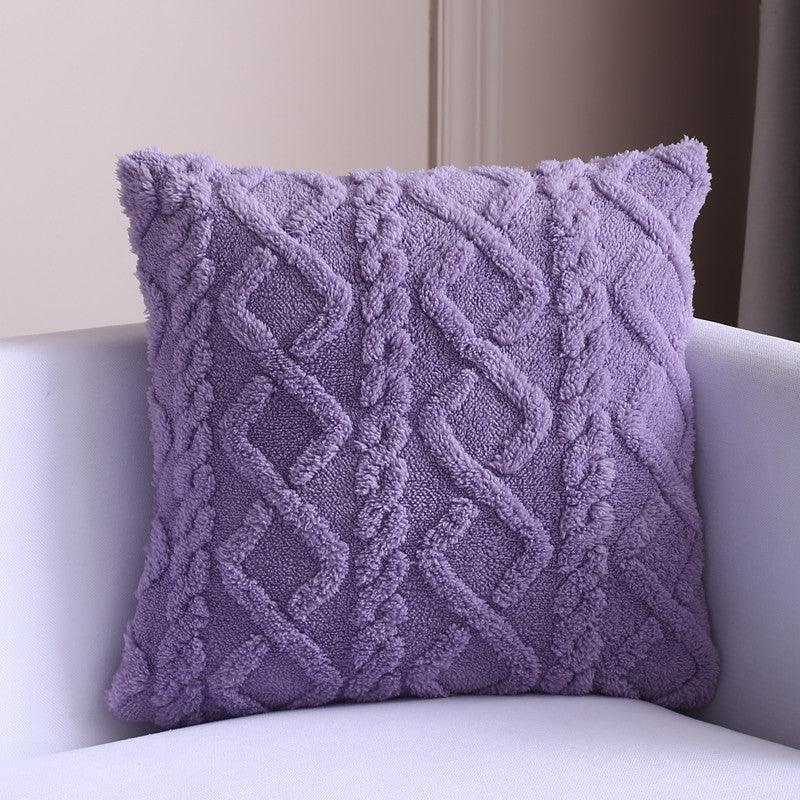 New Style Household Nordic Plain Cushion Cover Plush Warp Knitting