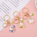 Rabbit Year Lucky Cartoon Trend Alloy Oil Dropping Keychain Cute