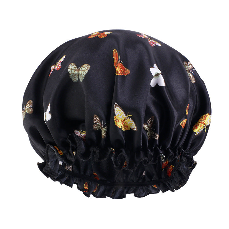 Women's Fashion Casual Butterfly Print Lace Nightcap