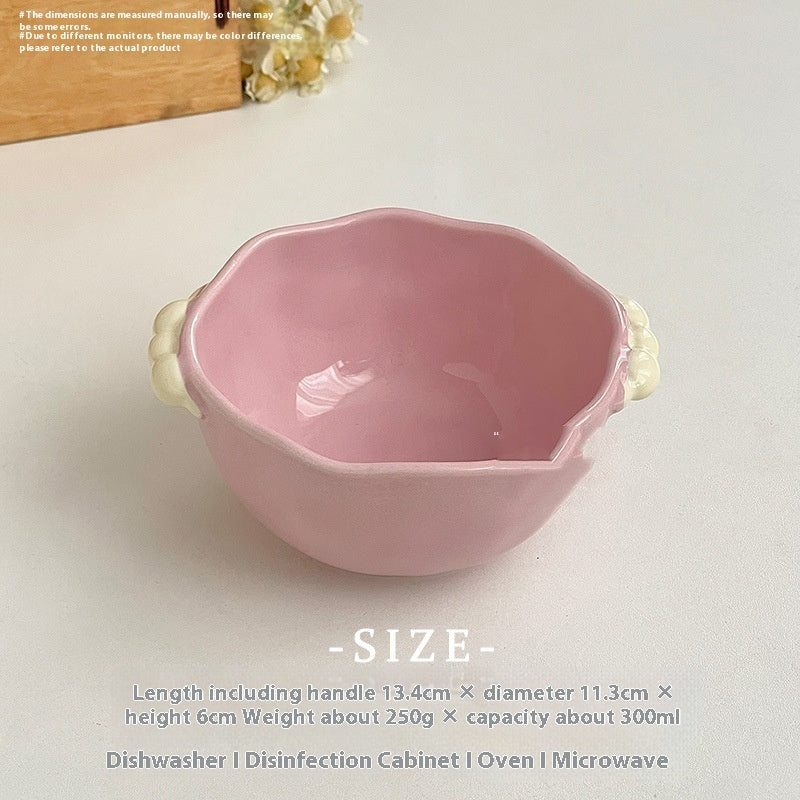 New Ins Candy Pearl Double-ear Bowl