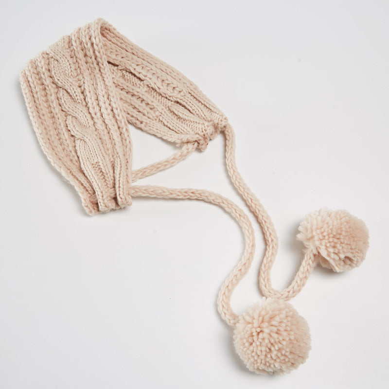 Lace-up Knitted Earmuffs Scarf Ear Protectors