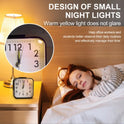 Quartz Alarm Clock With Night Light No Tick Snooze Silent Small Bedside Clock