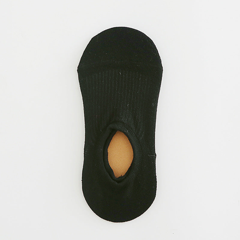 Pure Color Invisible Cotton Ladies Socks