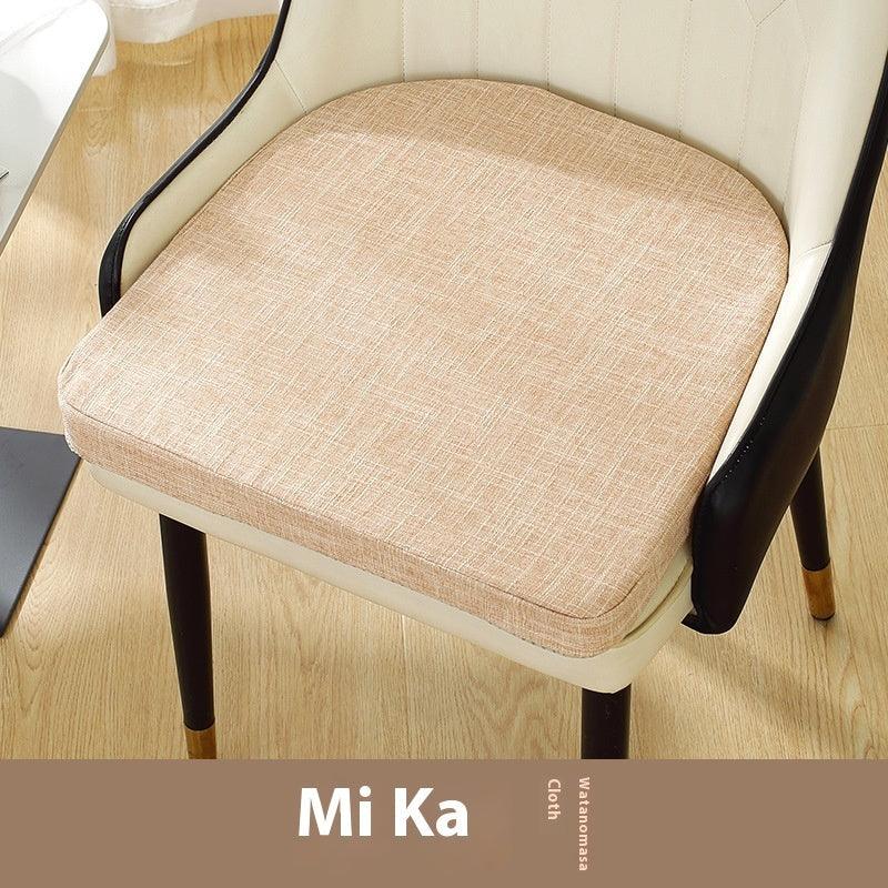 Cotton And Linen Chair Cushion Thickened Non-slip Corduroy Pearl