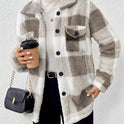 Colored Mosaic Rag Button Coat For Women Warmth Retention Material